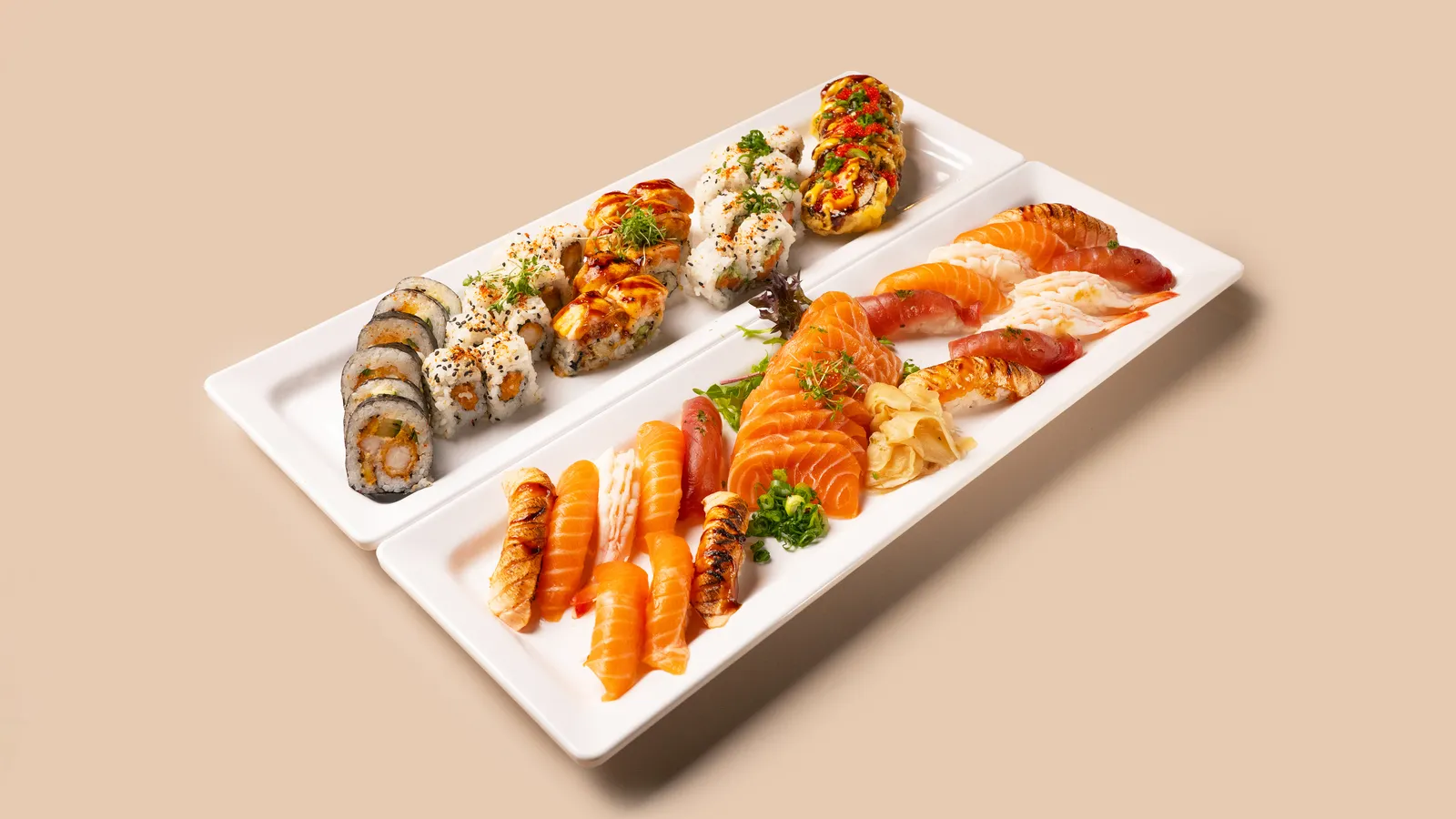 Sushi fra Sushi by Chef Edu: nigiri, sashimi og maki